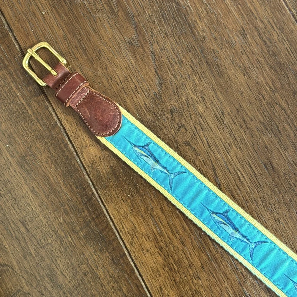 J Bailey - Bailey Boys - Buddy Belt - Marlin - Blue & Yellow - Size:Small - 20”